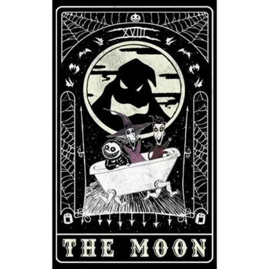 Junior's The Nightmare Before Christmas Halloween Oogie Boogie and his Boys Moon Tarot Card T-Shirt image {1}