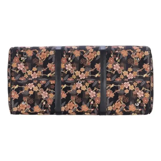 Signare USA Ume Sakura V&A Licensed Black Big Holdall/Duffel Bag image {4}