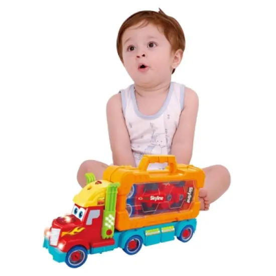 Insten Build Your Own Race Car with Carrier Truck Tool Box, Take-A-Part Toy With Lights & Sounds image {2}