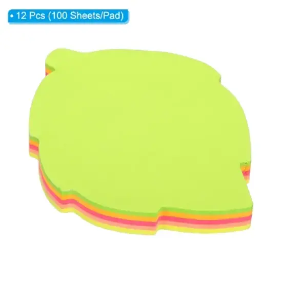 Unique Bargains Multicolored Leaf Shape Sticky Notes 100 Sheets/Pad image {2}