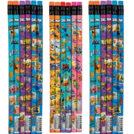 Dog Man Themed Pencils (12 Pack) - Comic Book Designs, #2 HB Lead image {3}