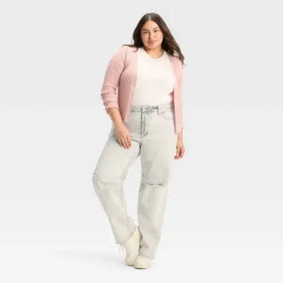 Women's High-Rise Straight Jeans - Wild Fable&trade; Light Gray Wash image {2}