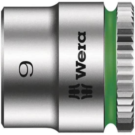Wera 8790 HMA Zyklop 1/4" - Socket, 9mm Knurling On The Rear End image {1}