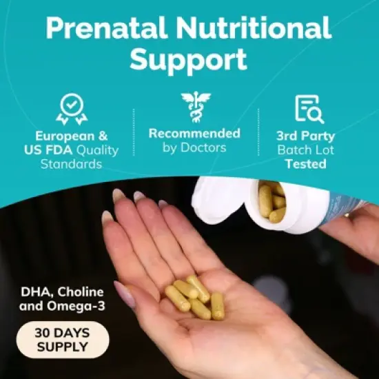 Conceive Plus Prenatal Multivitamin + Choline, DHA, Non GMO - 60ct image {6}