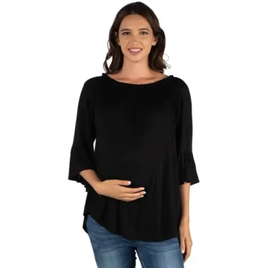 Womens Maternity Loose Fit Tunic Top image {4}