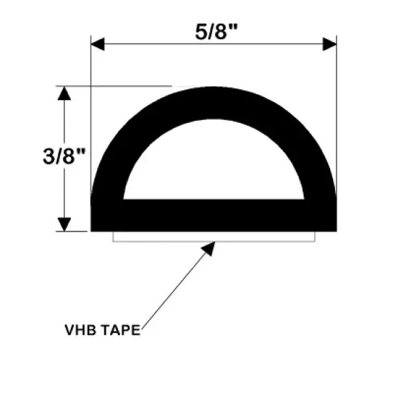 Taco Marine Weather Seal 10'l x 3/8"h x 5/8"w - Black - Boat Equipment and Parts - Model 11005713. image {2}
