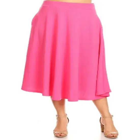 Women's Plus Size Tasmin Flare Midi Skirts - White Mark image {14}