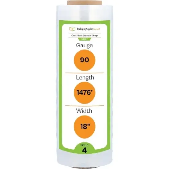 PSBM 17" x 1476' 4 Rolls Cast Hand Shrink Wrap Stretch Film 83 Ga Clear Cling Roll image {7}