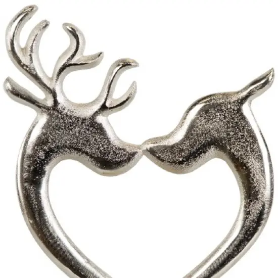 Northlight Heart Shaped Kissing Reindeer Metal Christmas Decoration - 10" image {4}