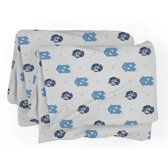 NCAA North Carolina Tarheels Small X Queen Sheet Set image {1}