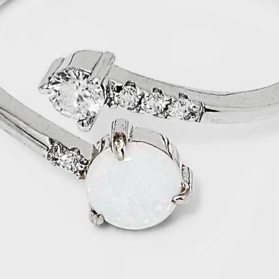 Sterling Silver Opal Band Ring - A New Day&trade; Silver image {1}