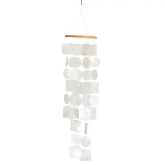 5" Glass Coastal Abstract Windchime - Olivia & May image {6}