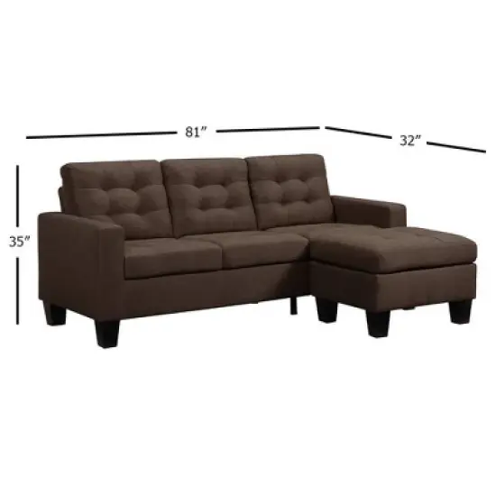 81" Earsom Sofa Brown Linen - Acme Furniture image {8}