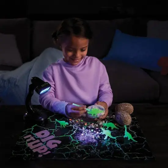 Dig It Up! Glow in The Dark Dinosaur Eggs Excavation Kit - Unconver Glowing Dinosaurs - Includes 8 Eggs image {1}