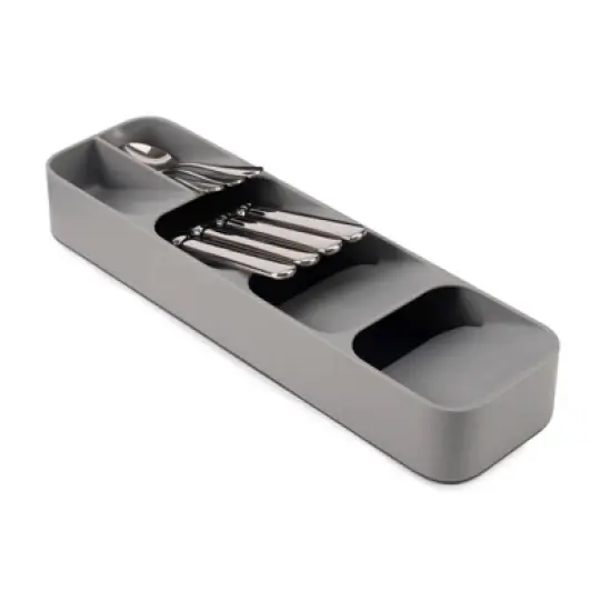 Joseph Joseph DrawerStore Compact Cutlery Organizer- Gray: In-Drawer Flatware Storage with Multiple Compartments image {7}