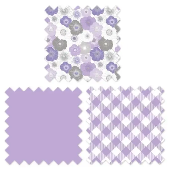 Bacati - Watercolor Floral Purple Gray 6 pc Crib Bedding Set with Long Rail Guard Cover image {2}