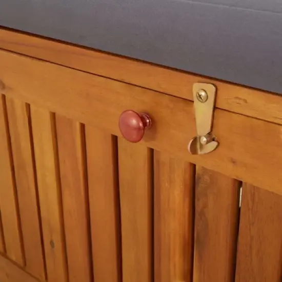 vidaXL Bench Black Solid Acacia wood 67 in Storage Bench Rectangular image {6}