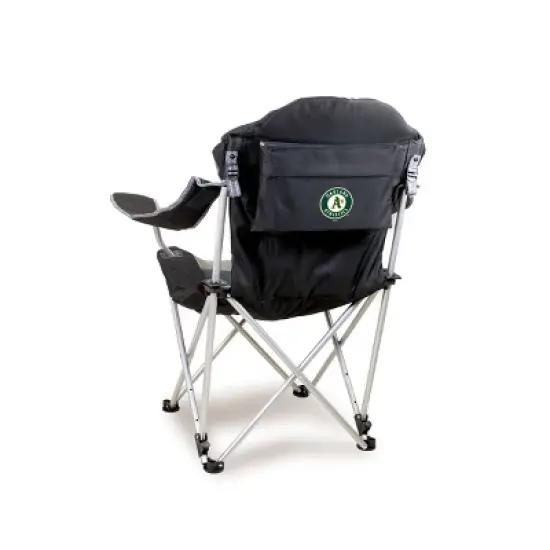MLB Oakland Athletics Reclining Camp Chair - Black with Gray Accents image {3}