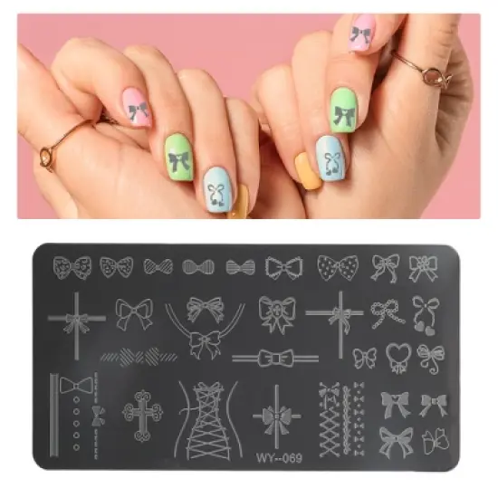 Unique Bargains Colorful Nail Art Stamp WY-069 Silver Tone 1 Pc image {2}