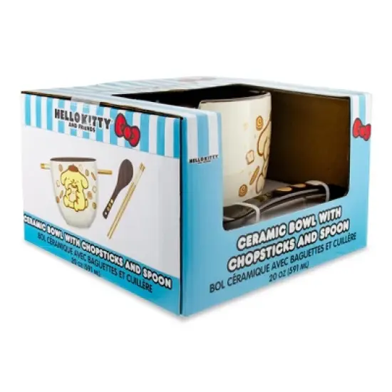 Silver Buffalo Sanrio Pompompurin 20-Ounce Ramen Bowl With Chopsticks and Spoon image {3}