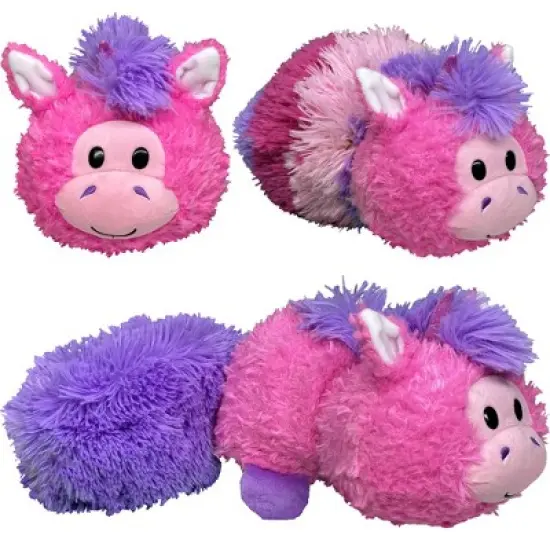 FlipaZoo Magic Tails Pink Unicorn to White Cat - 2-In-1 Animal Plush image {4}