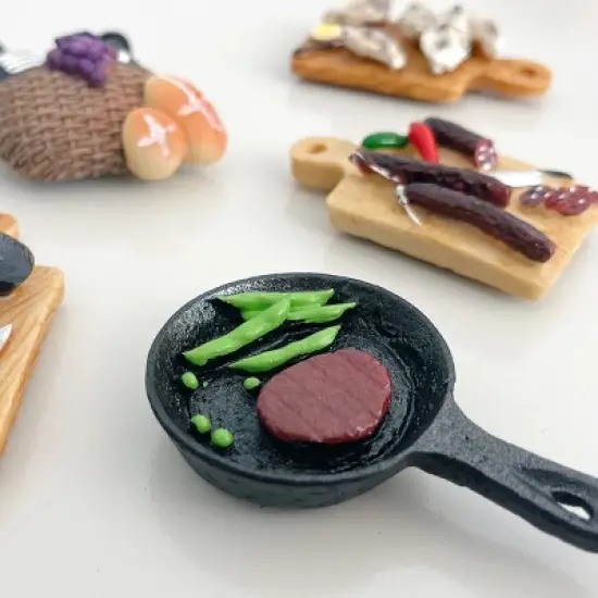 Wrapables 3D Resin Fridge Magnets, Food Simulation Refrigerator Magnets for Kitchen (Set of 5), Dinner image {2}