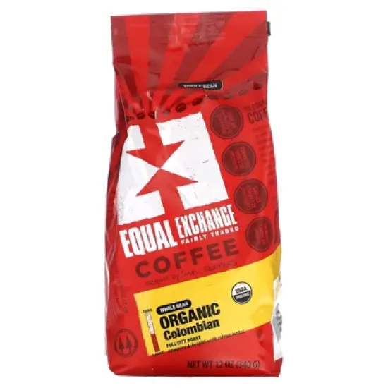 Equal Exchange Organic Coffee, Colombian, Whole Bean, Full City Roast, 12 oz (340 g) image {2}