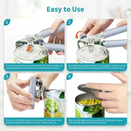 Ultrean Manual Can Opener Bottle Opener(Blue) image {2}