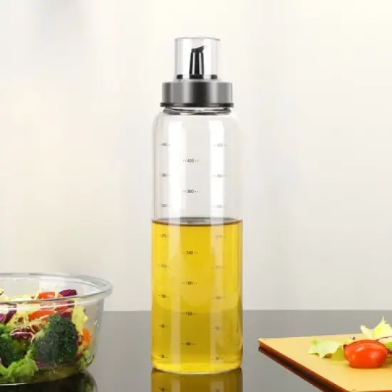 Unique Bargains Kitchen Cooking Stainless Steel Spout Accurate Pour Drip-Free Dispenser Bottle with ML Marks image {2}