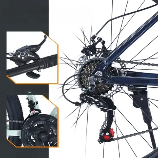 INFURNIC Bicycles, 27.5 Inch Mountain Bike for Women and Men, 21 Speed Mountain Bike, Blue, 68.8"*26.37"*39.37" image {3}