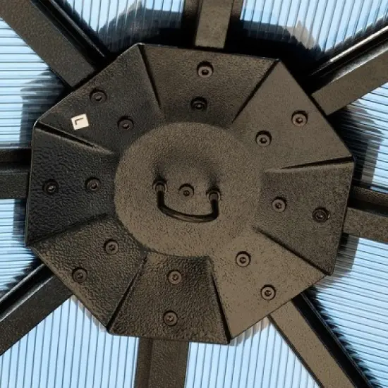 8 ft. x 8 ft. Hardtop Outdoor Gazebo, Polycarbonate Double Roof BBQ Gazebo with Aluminum Frame, Storage Hooks, Curtains image {7}