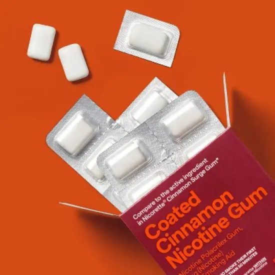 Coated Nicotine 2mg Gum Stop Smoking Aid - Cinnamon - up&up&trade; image {1}