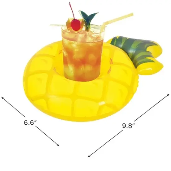 Pool Central Inflatable Floating Pineapple Swimming Pool Drink Holder - 9.75" image {3}