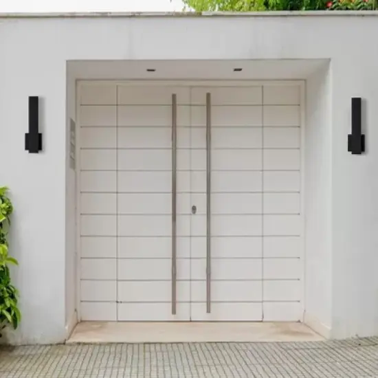 C Cattleya 2-Pack Matte Black Aluminum LED Outdoor Wall Lantern Sconce image {5}