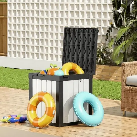 MAYEERTY 50 Gallon Large Capacity Outdoor Deck Box for Patio Furniture Cushions, Pillow with Wheels image {9}