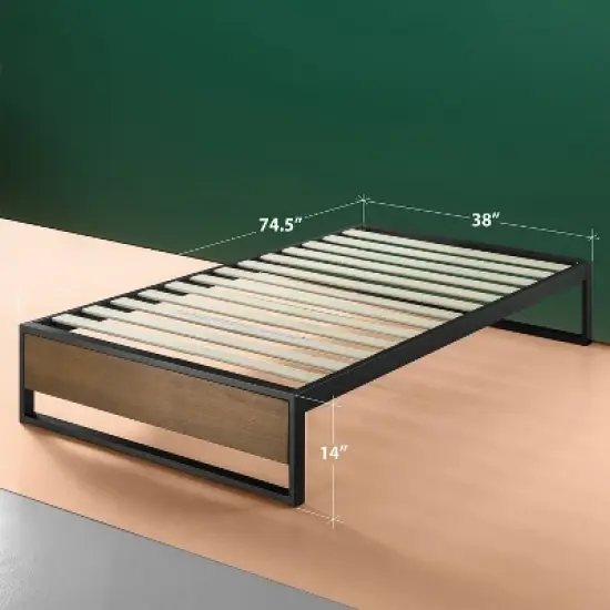 Suzanne Platform Bed Frame without Headboard Black - Zinus image {6}