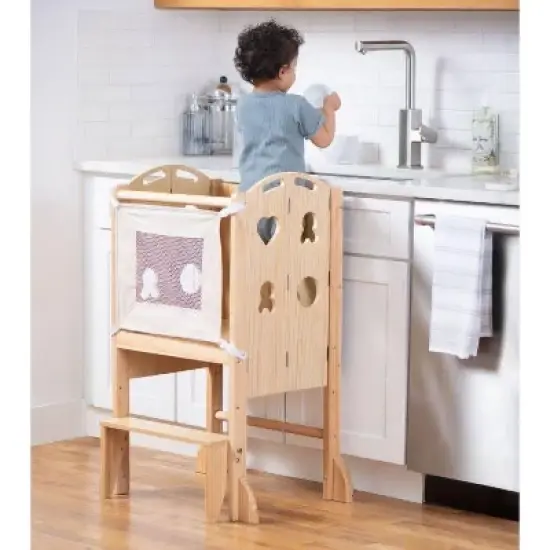 Avenlur Plum 3-in-1 Foldable Kitchen Tower, Step Stool & Chalkboard for Kids image {11}