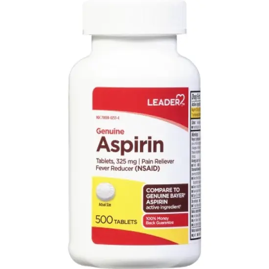 Leader Aspirin, Genuine, 325 mg, Tablets image {3}
