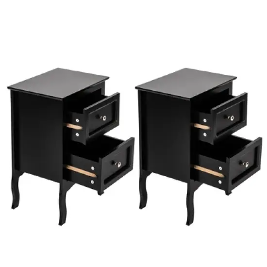 KTMBDW Night Stand Set 2, Bedroom Nightstands with 2 Drawers Modern Sofa Side Table Bedside End Table for Living Room image {3}