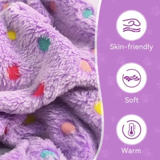 Dog Fuzzy Velvet Pajamas, Dog Winter Clothes for Small Dogs Boy Girl, Pet Jumpsuit, Doggy Apparel, Pink/Gray/Blue/Purple image {3}