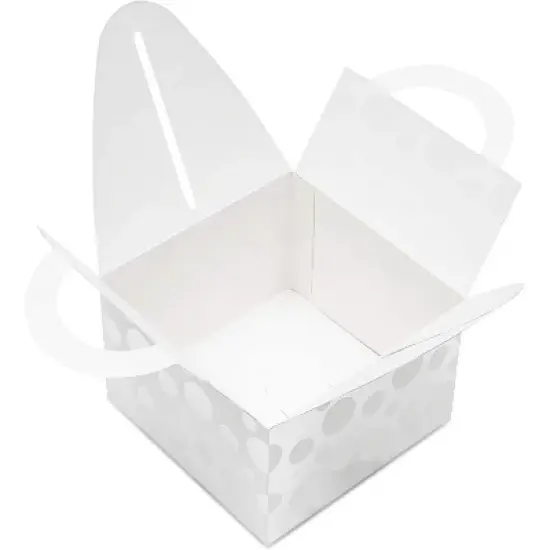 Bright Creations 24 Pack Paper Gift Boxes, Treat Boxes for Wedding & Birthday Party Favors, Metallic Silver 3.5 x 3.5 x 3.4 in image {1}