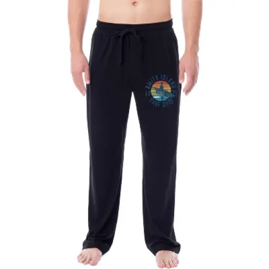 Jaws Mens' Film Movie Amity Island Surf Shop 1975 Sleep Pajama Pants Black image {3}