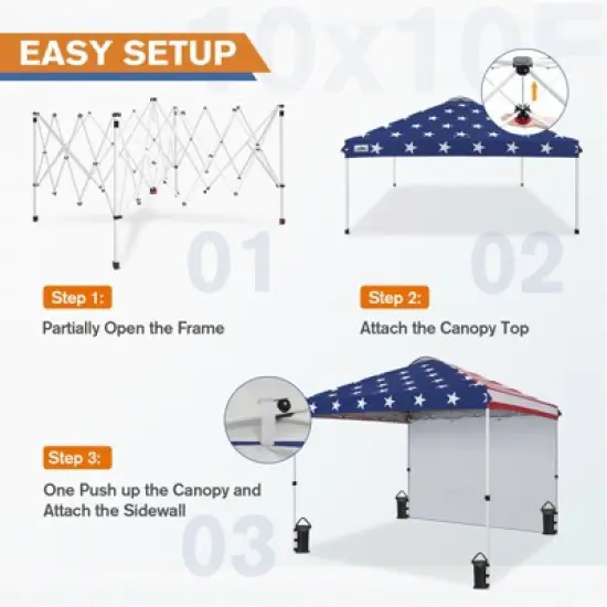 EAGLE PEAK Pop Up Canopy Tent with 1 Sidewall, Easy Setup Event Tent image {2}