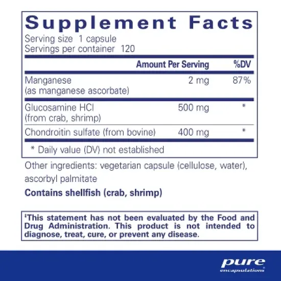 Pure Encapsulations Glucosamine Chondroitin with Manganese - for Joint Support, Comfort, Mobility, Cartilage Health, and Connective Tissue* image {1}