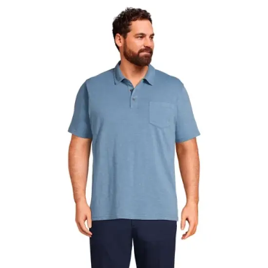 Lands' End Men's Short Sleeve Slub Pocket Polo image {3}