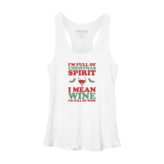 Women's Design By Humans Full of Christmas Spirit & Wine By DJBalogh Racerback Tank Top image {5}