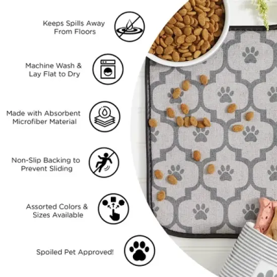 Bone Dry Printed Trellis Paw Pet Mat image {5}