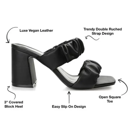 Journee Collection Womens Zoee Open Square Toe Block Heel Sandals image {7}