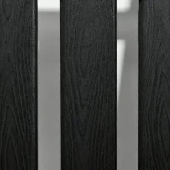 Outsunny 2 Pc Outdoor Rocking Chair, Traditional Slatted Porch Rocker with Armrests, Waterproof HDPE, Black image {4}