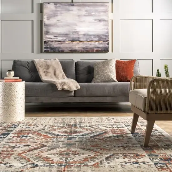 nuLOOM Niamh Distressed Motif Area Rug image {5}